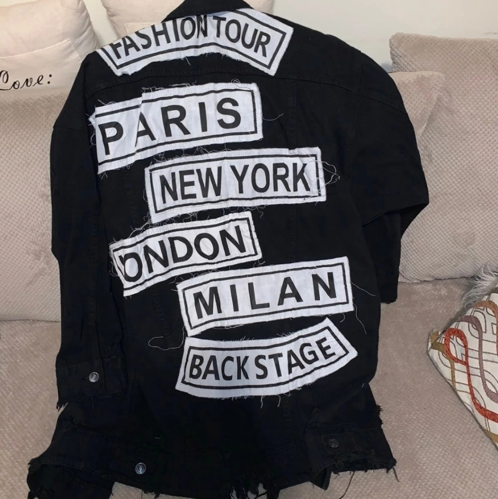 Black Fashion nova denim jacket so large ISO